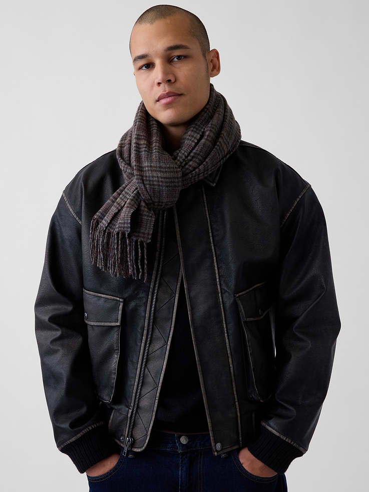 Image 2 of 3, Wool-Blend Fringe Scarf