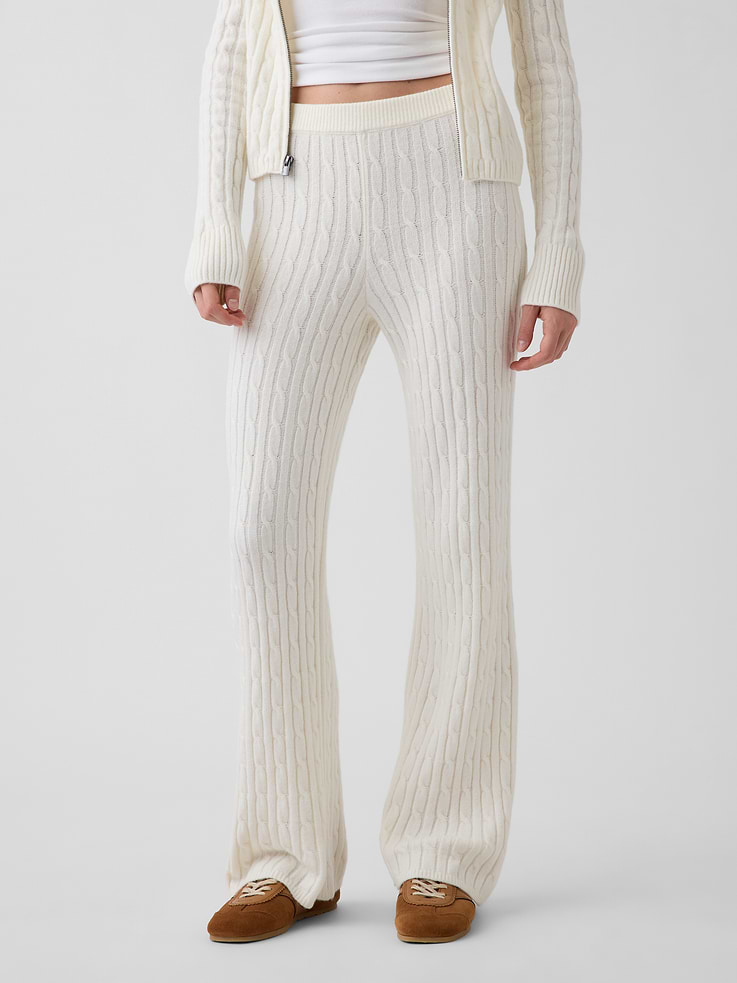 Image 2 of 6, CashSoft Cable-Knit Sweater Pants