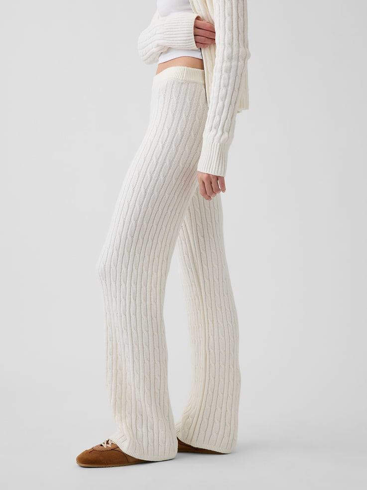 Image 3 of 6, CashSoft Cable-Knit Sweater Pants