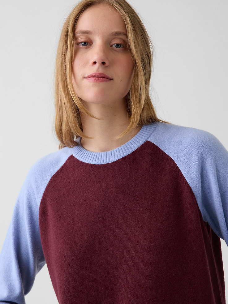 Image 4 of 5, CashSoft Raglan Sweater