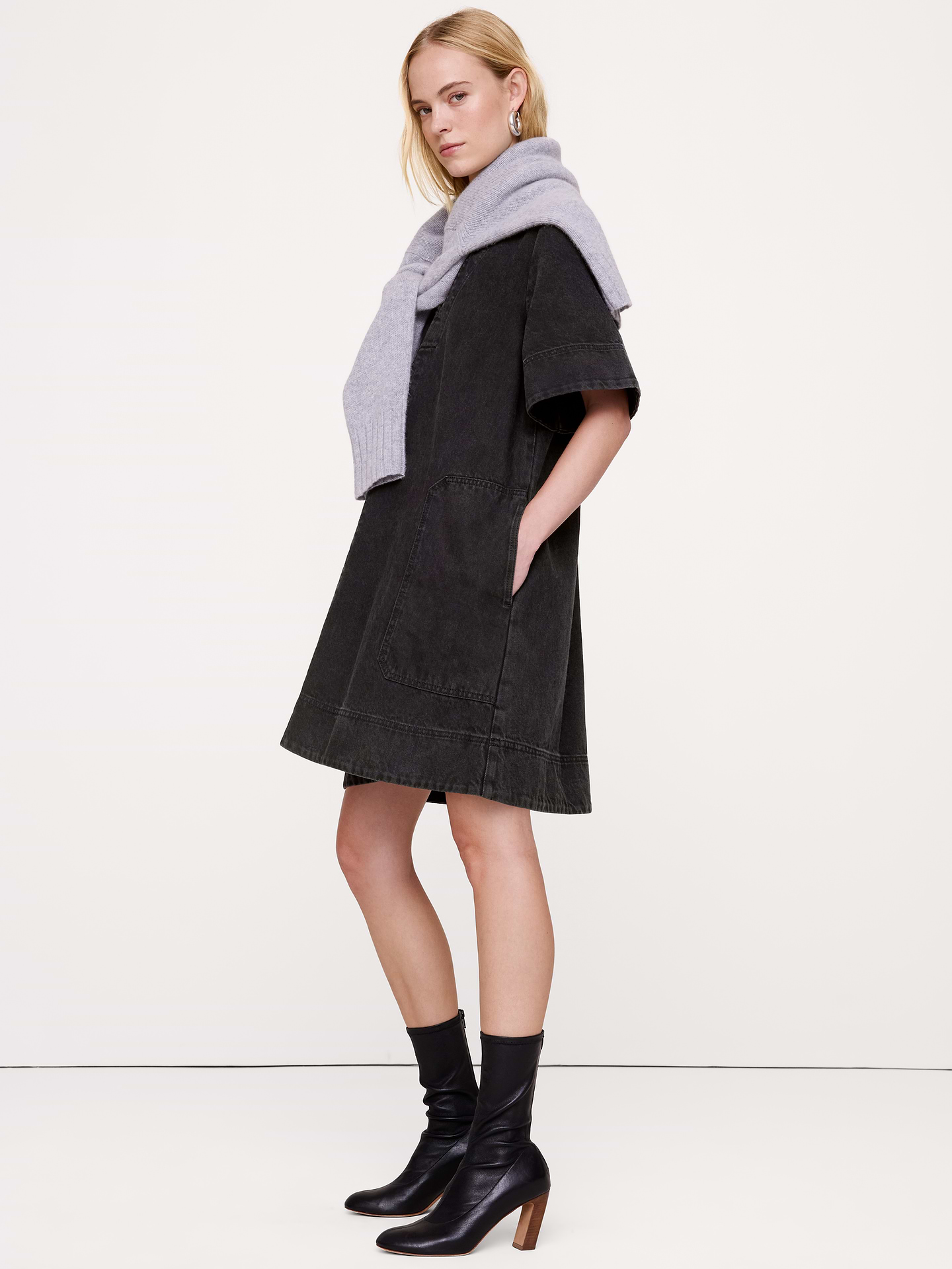Image 8 of 8, Denim Mini Dress