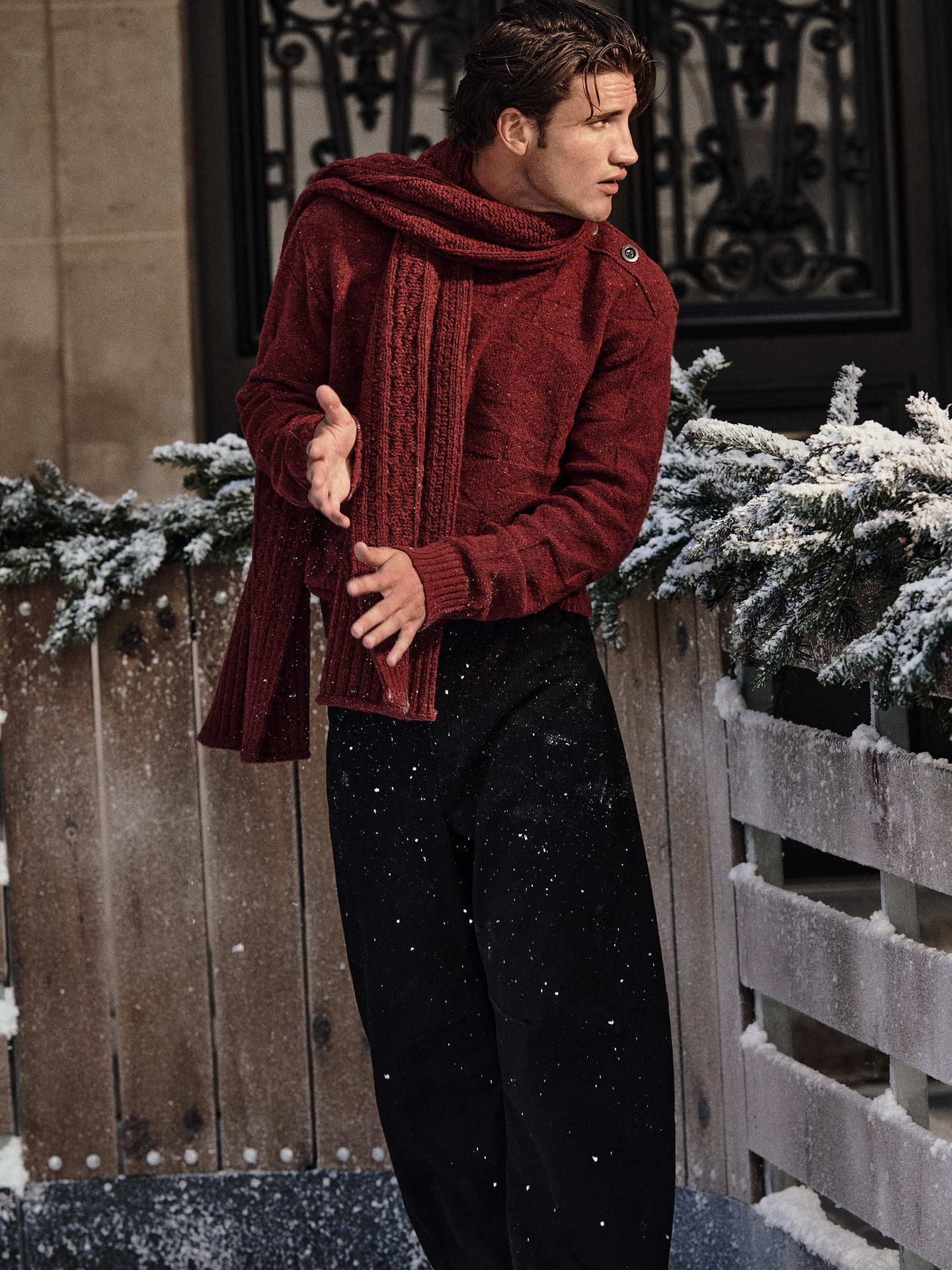 Image 4 of 4, Italian Wool-Alpaca Cable Scarf