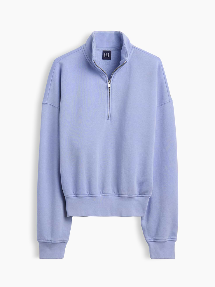 Image 7 of 7, VintageSoft Oversized Half-Zip Wedge Pullover