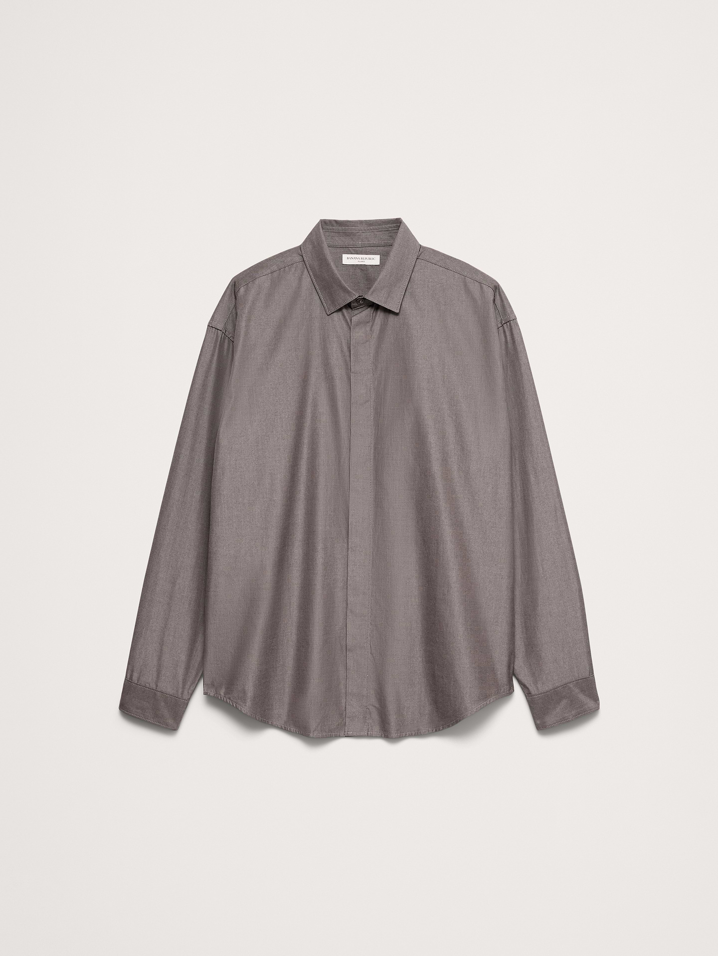 Image 4 of 5, Relaxed-Fit Cotton Poplin Tuxedo Shirt