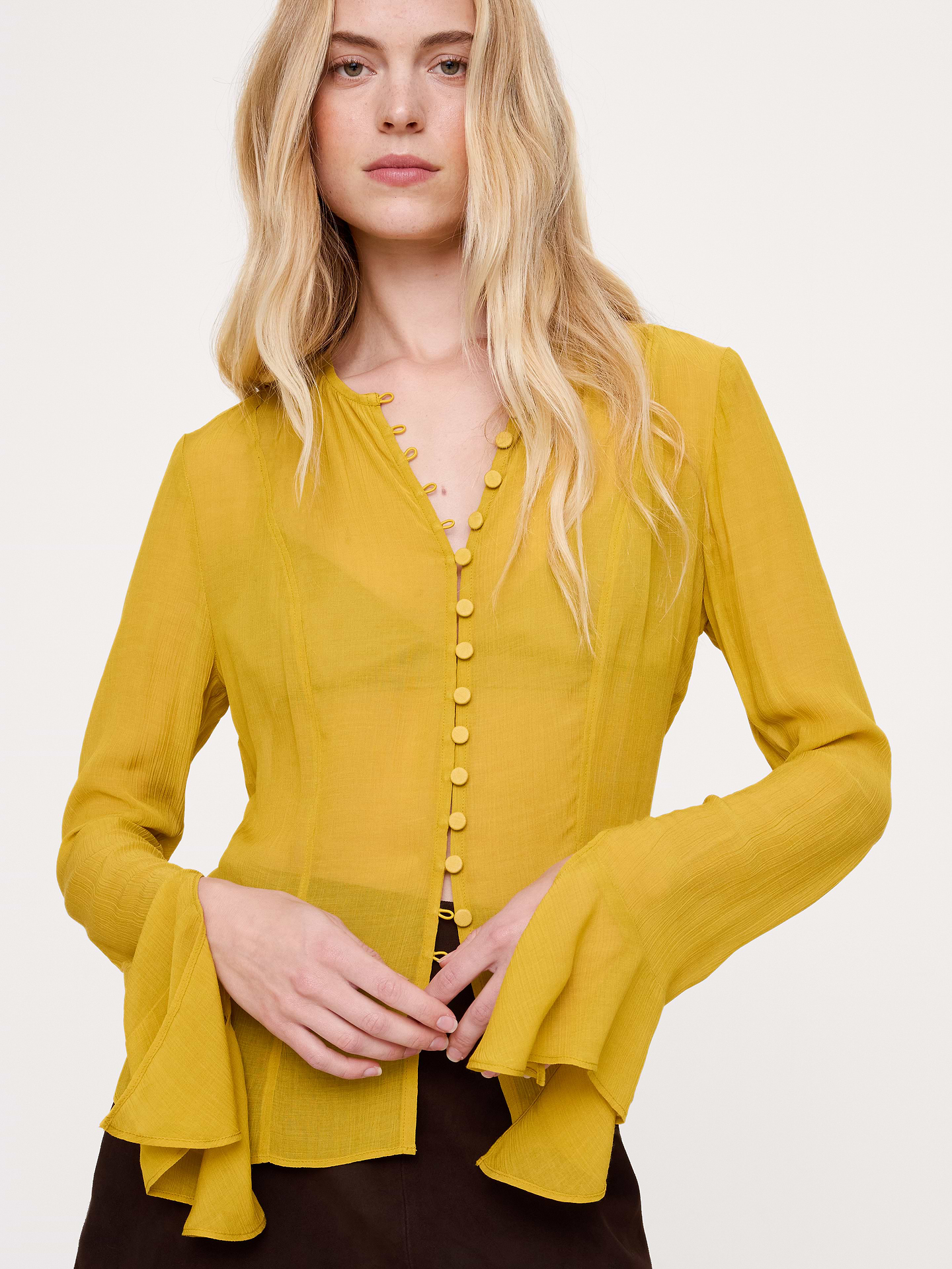 Image 3 of 5, Crinkle Chiffon Top