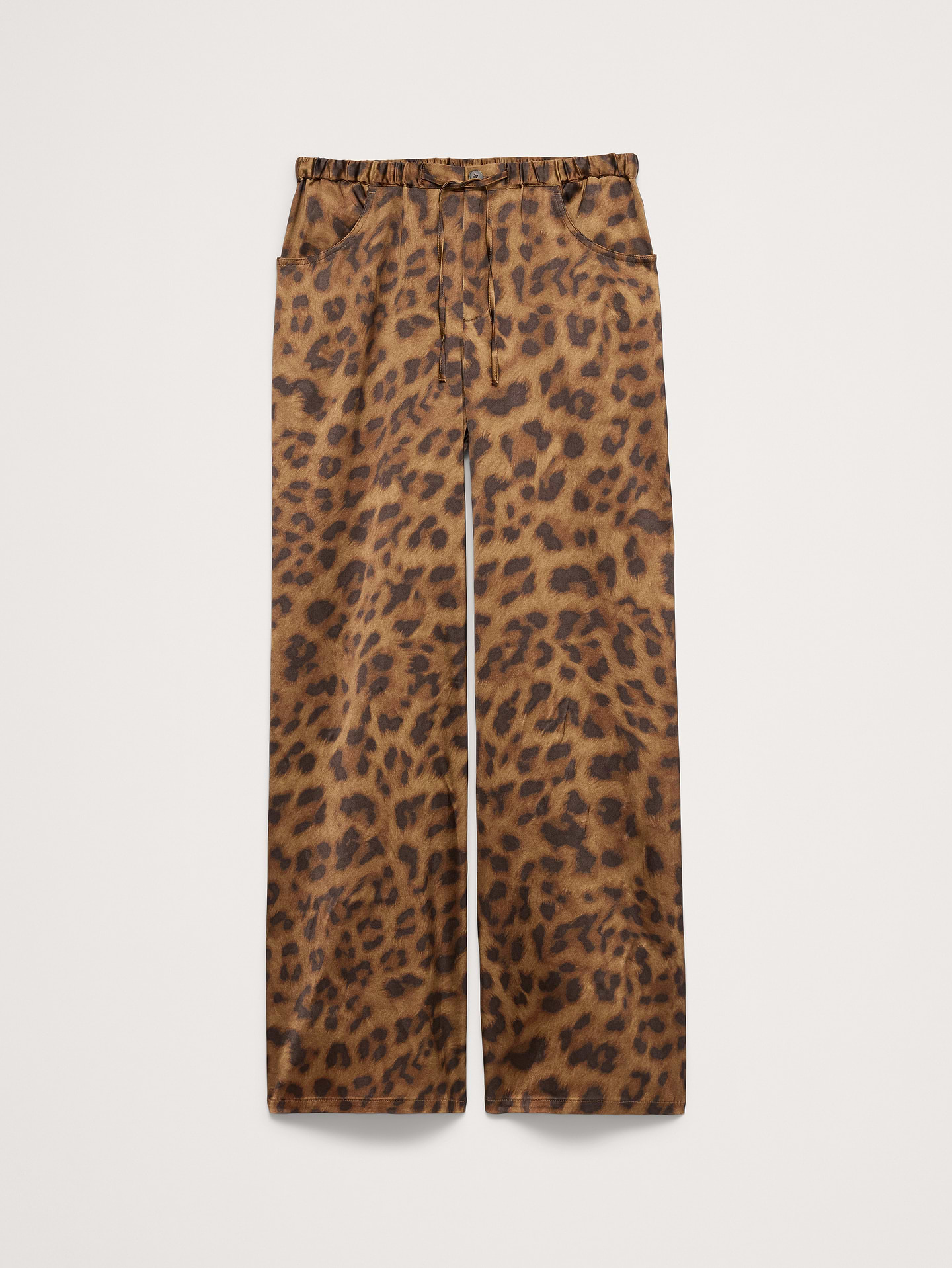 Image 5 of 8, The Studio Wide-Leg Drawstring Pant in Stretch-Satin