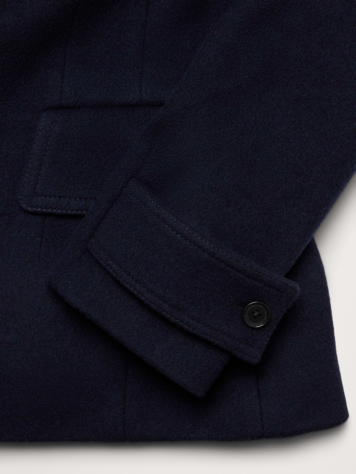 Image 7 of 8, Italian Melton Wool-Blend Peacoat