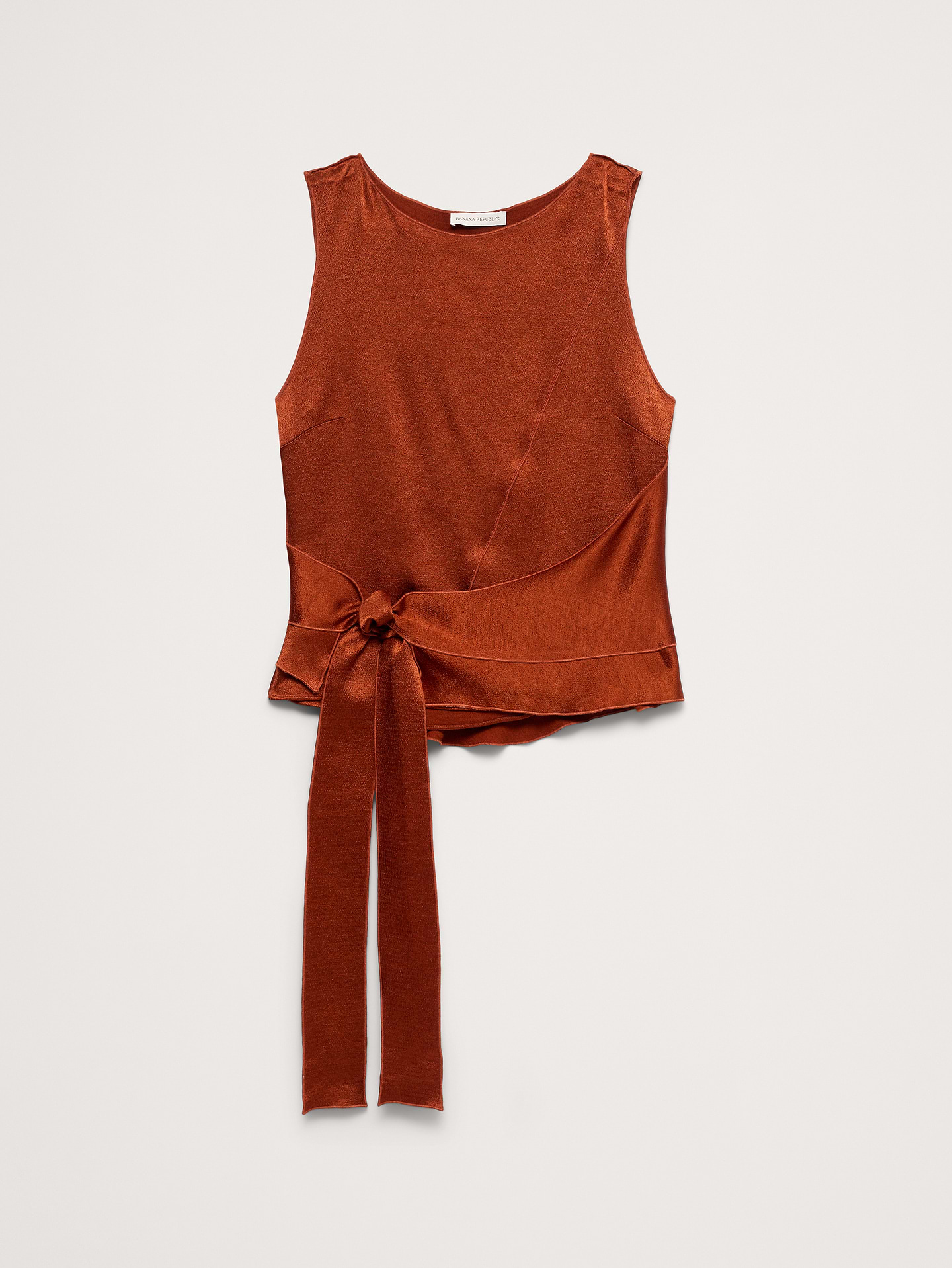 Image 5 de 8, Camisole nouée sur le devant en satin martelé