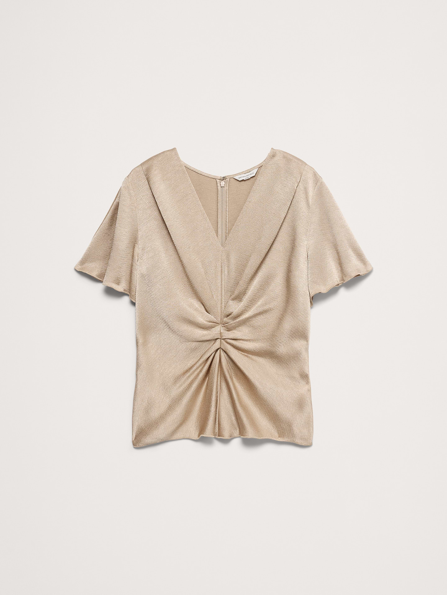 Image 4 de 5, Haut en satin martelé à taille froncée