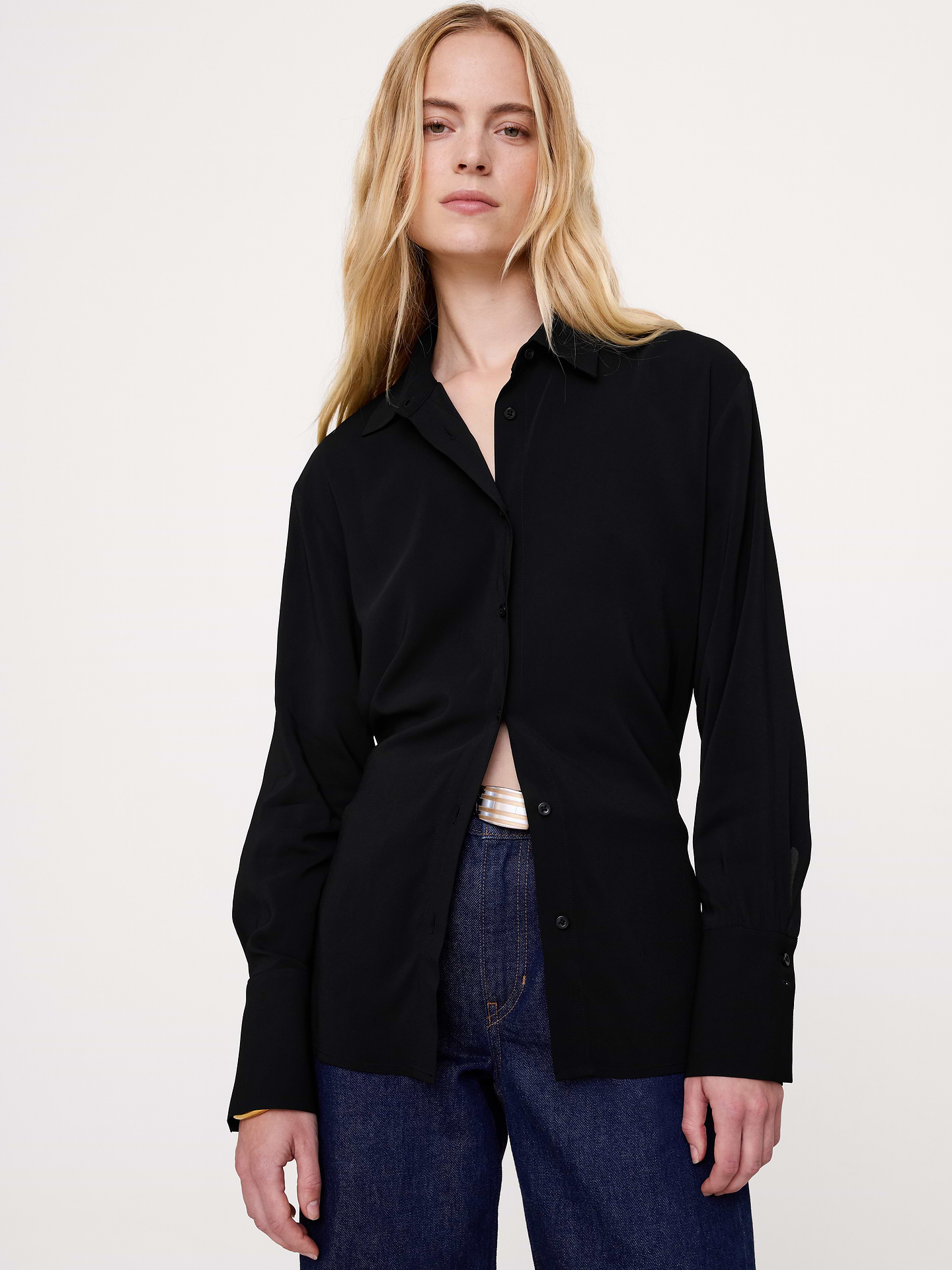 Image 3 of 5, Georgette Tie-Back Blouse