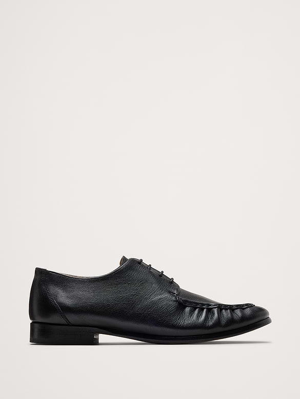 Italian Leather Moc-Toe Derby Loafer