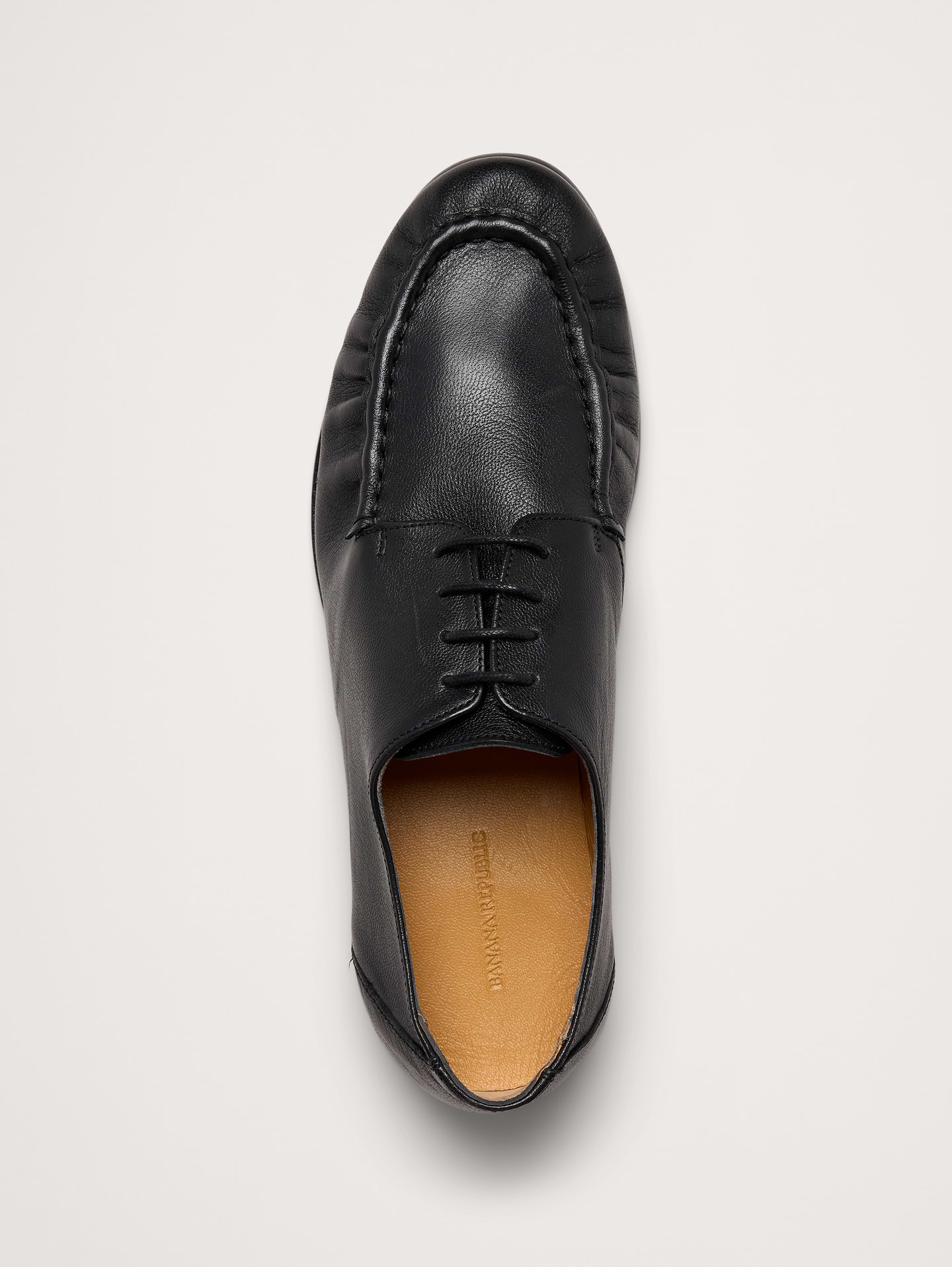 Image 4 of 8, Italian Leather Moc-Toe Derby Loafer