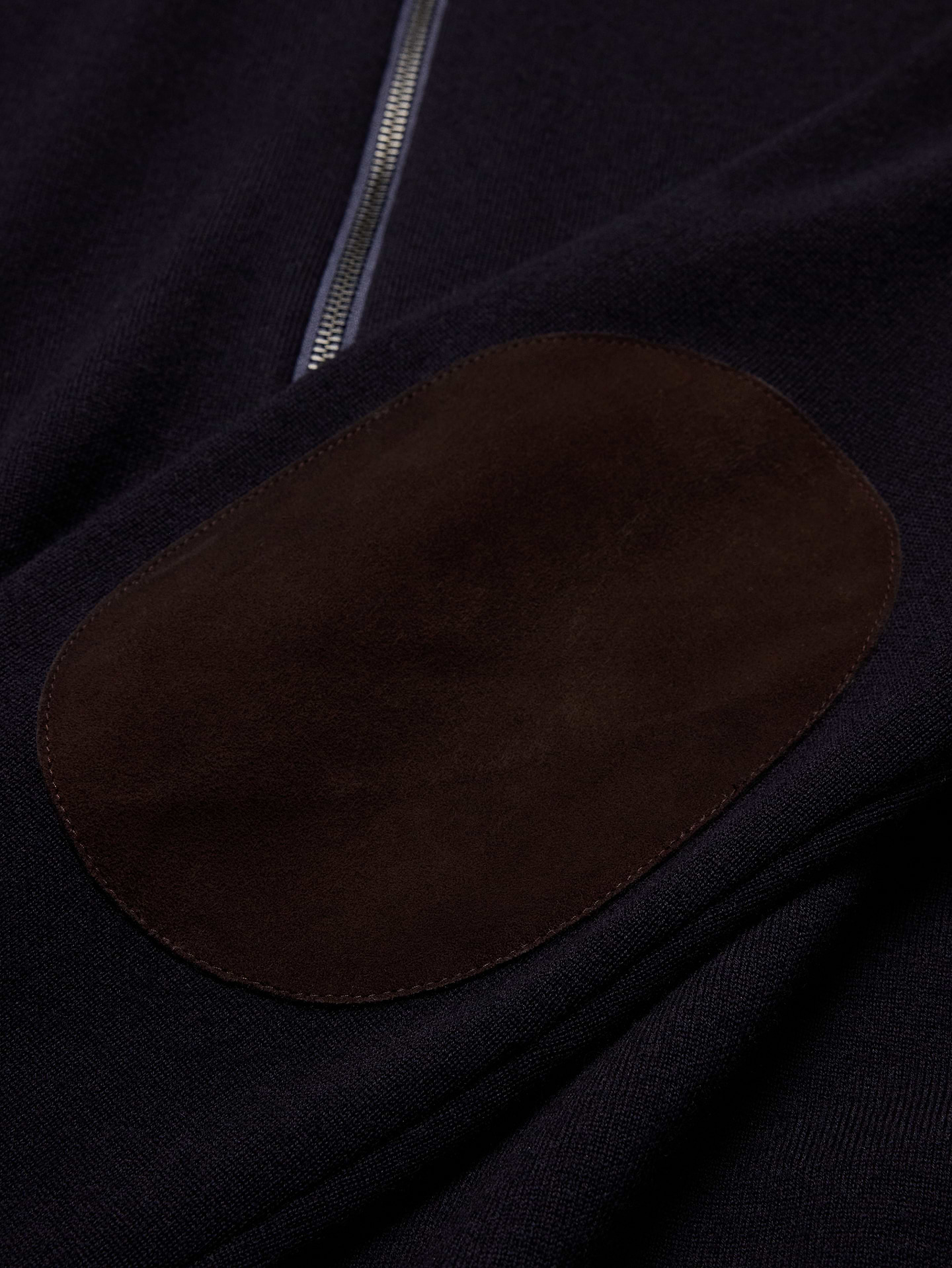 Image 5 of 5, Double-Faced Merino Sweater Jacket with Suede Elbow Patches