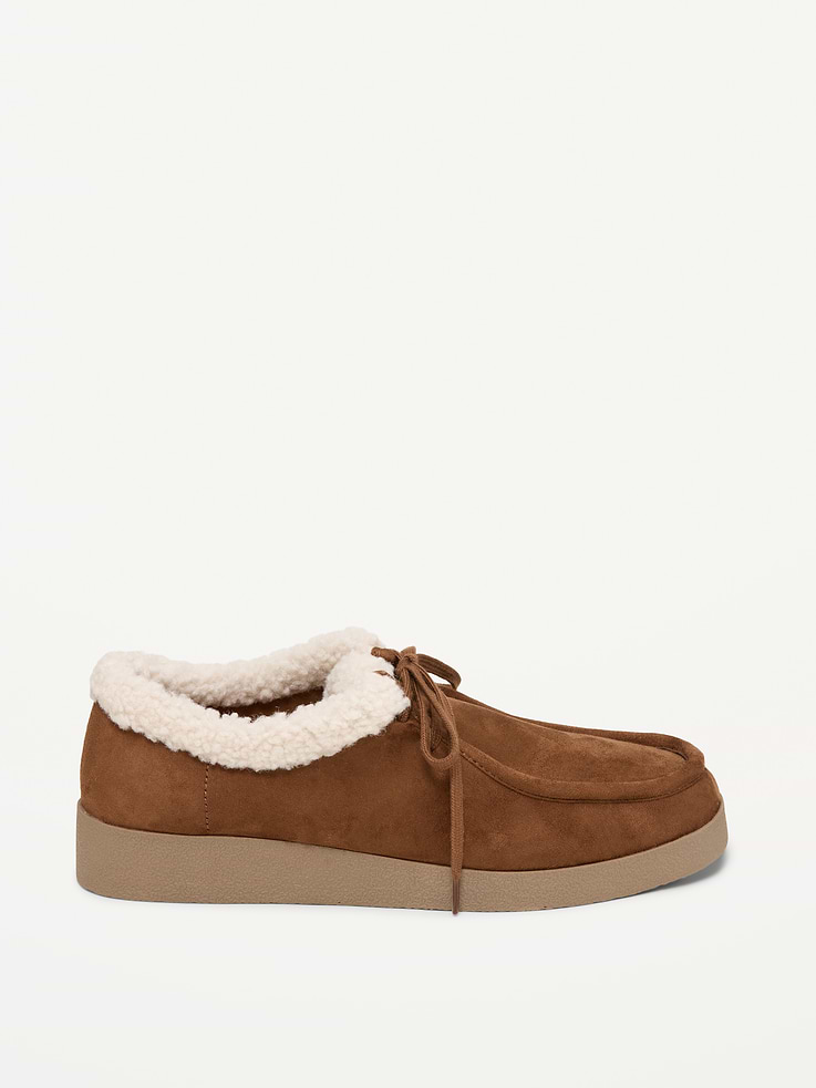 Image 4 of 4, Sherpa-Lined Lace-Up Derby Shoes for Women