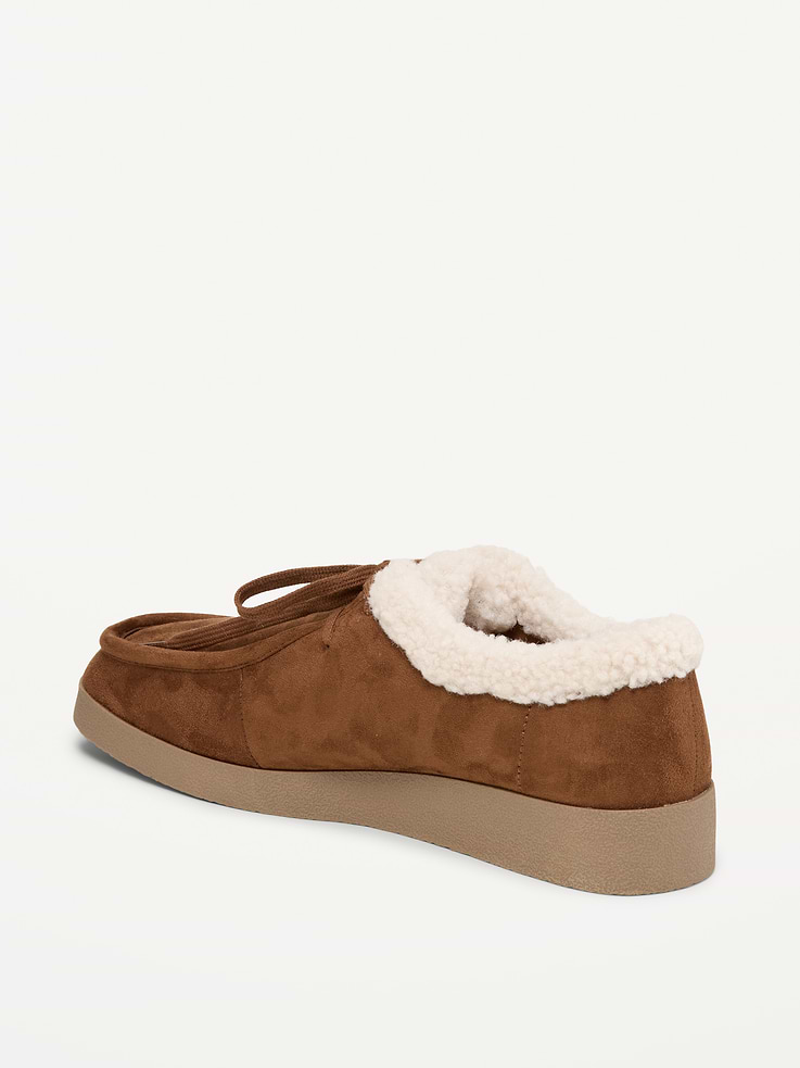 Image 3 of 4, Sherpa-Lined Lace-Up Derby Shoes for Women