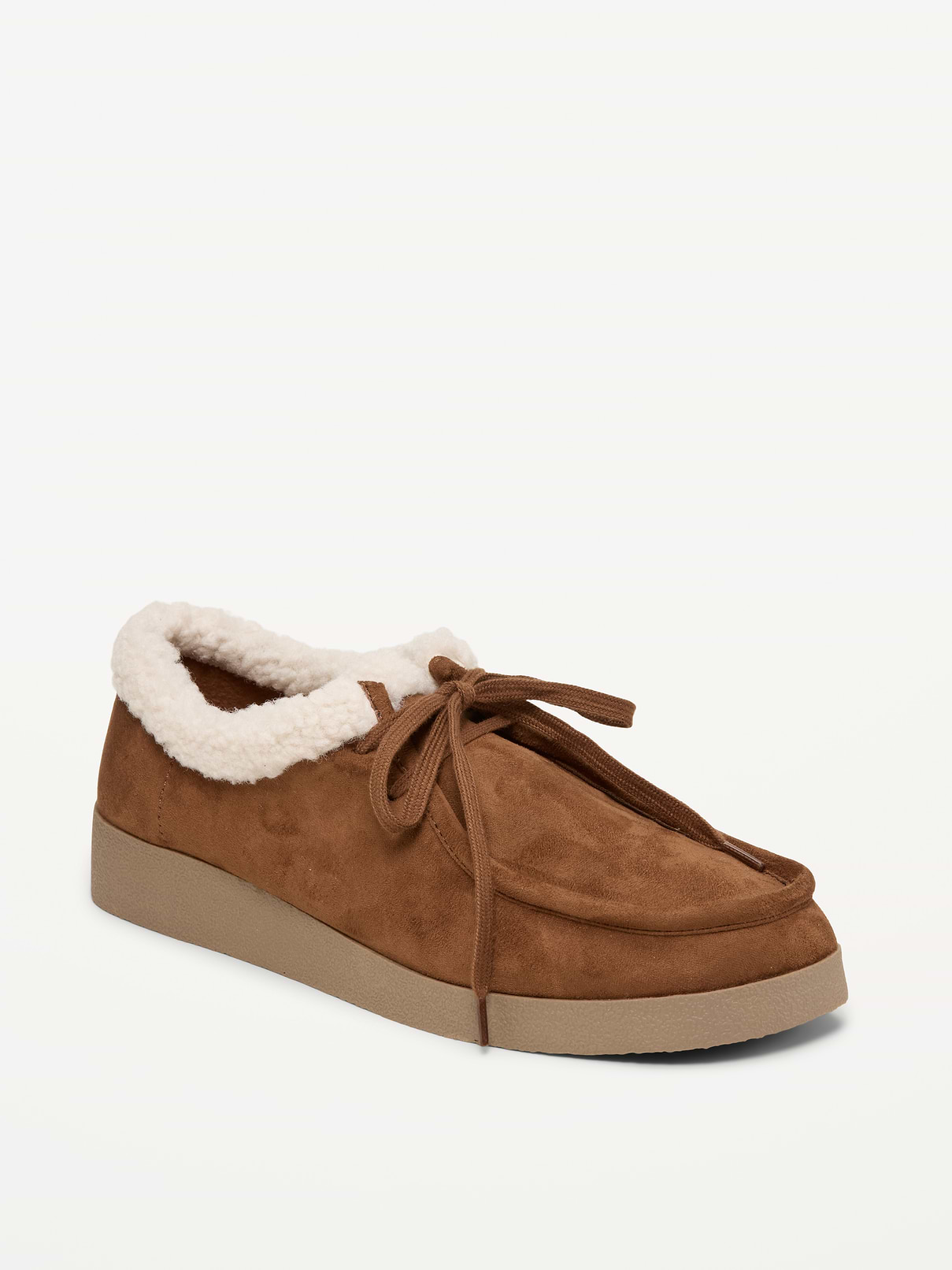 Sherpa-Lined Lace-Up Derby Shoes for Women