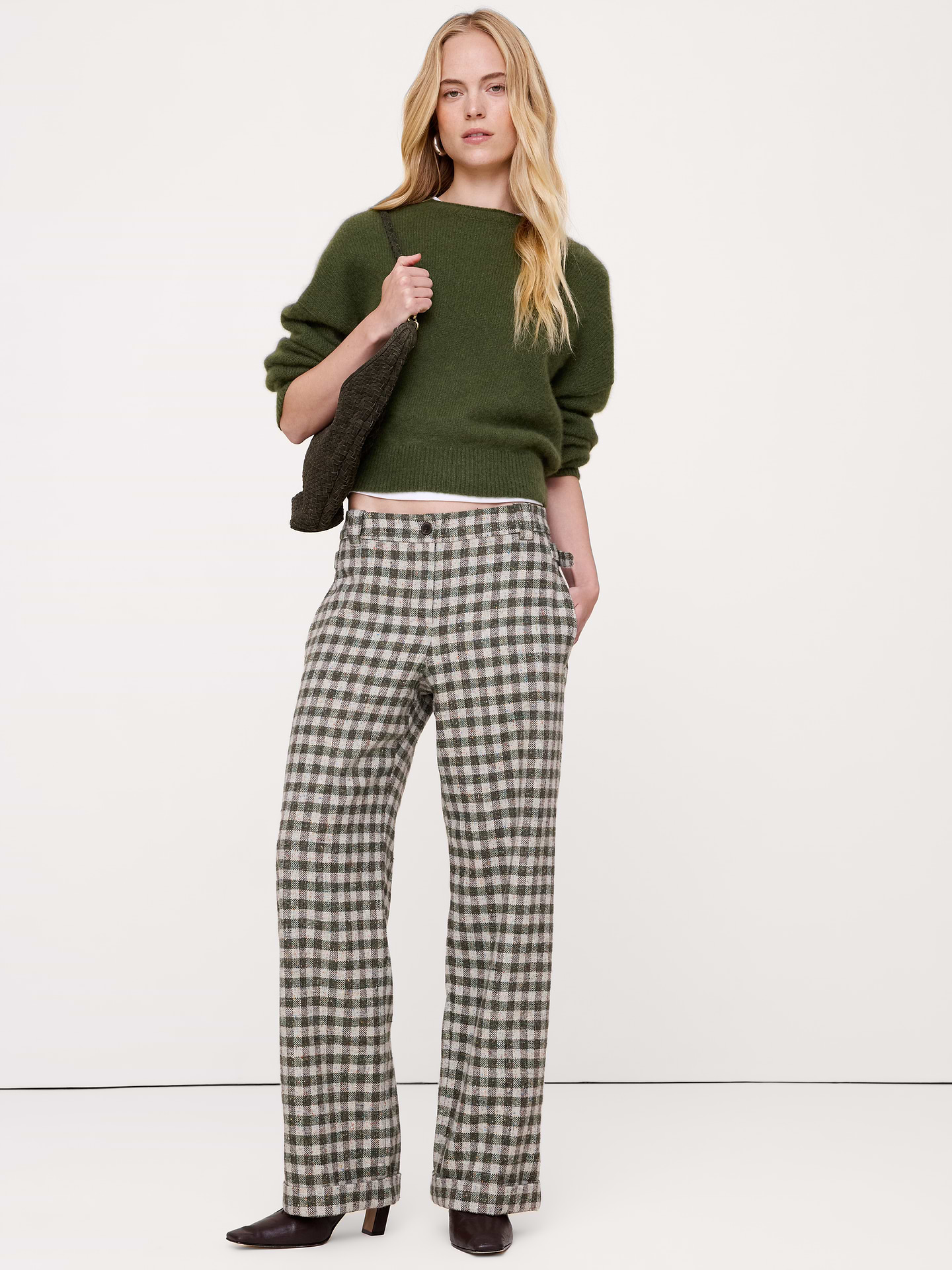 Image 1 of 8, A pant that walks the line between timeless tailoring and on-trend, we cut this one from a beautiful, tweed-like Donegal fabric we found in Italy. We love the warm touch of wool and silk. Pair it with the matching jacket for a head-to-toe moment., Straight Fit: Mid-rise with a straight fit through the hip and thigh. Full length., Fabric from Italy's Fratelli Balli., Zip fly with button closure. Belt loops. Adjustable side tabs., Front pockets. Single back pocket., Lined to the knee., Product #1180267
