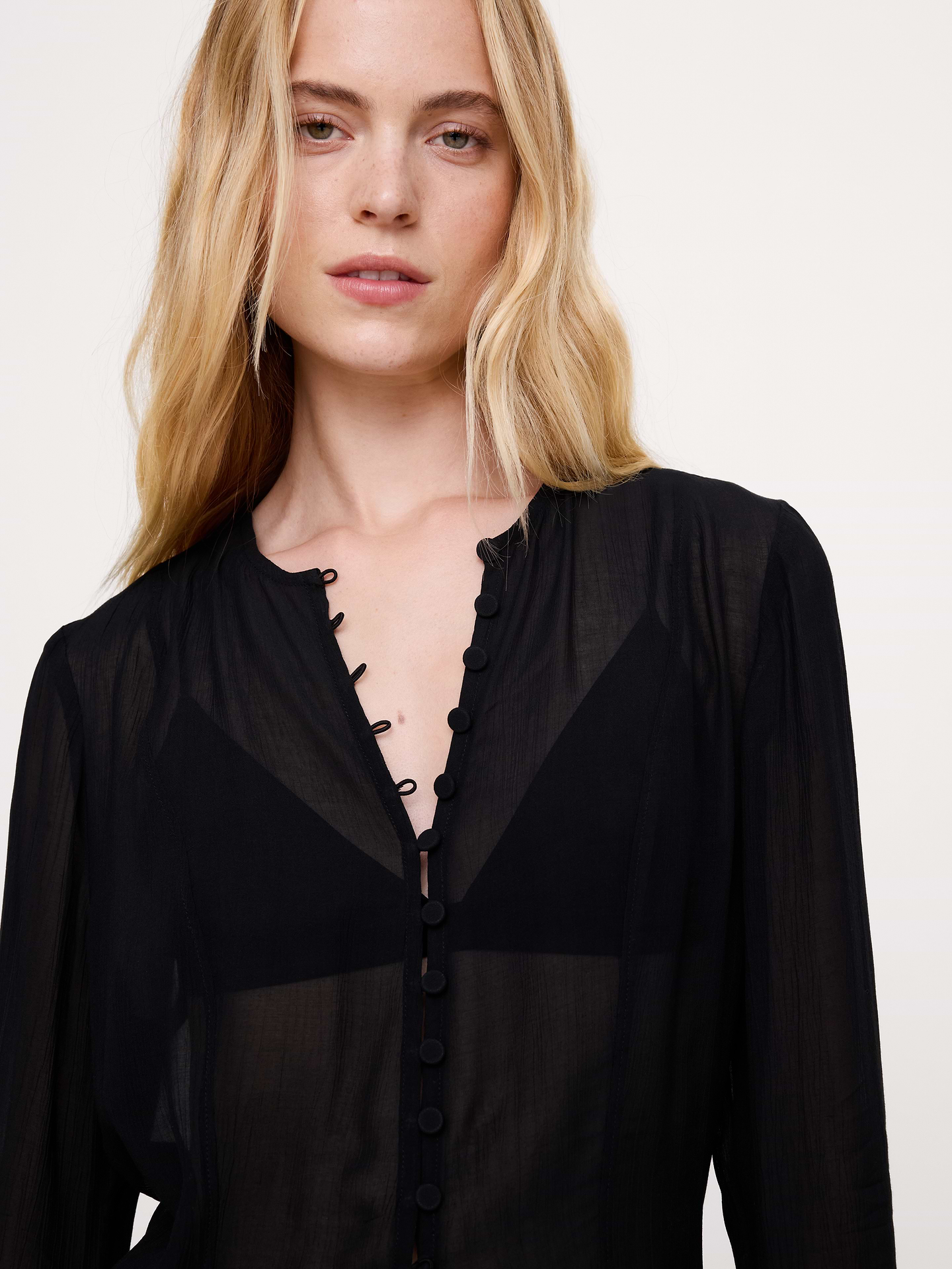 Image 3 of 3, Crinkle Chiffon Top