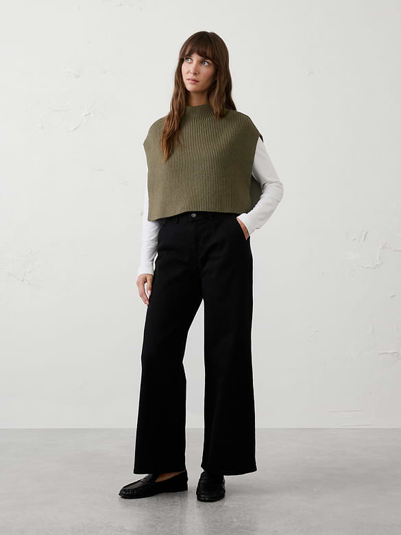 Mock-Neck Sweater Bib