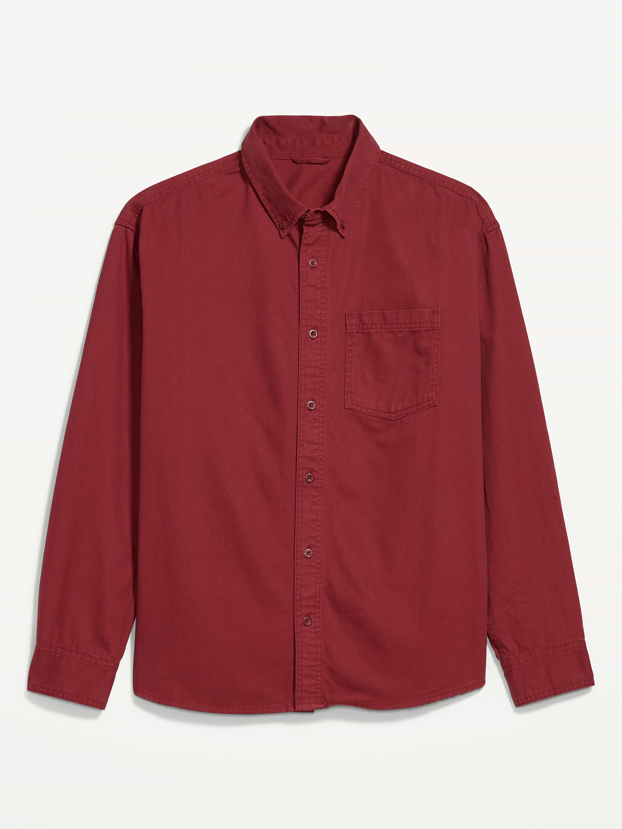 Image 2 of 3, Loose Fit Heavy-Brushed Twill Button-Down Shirt