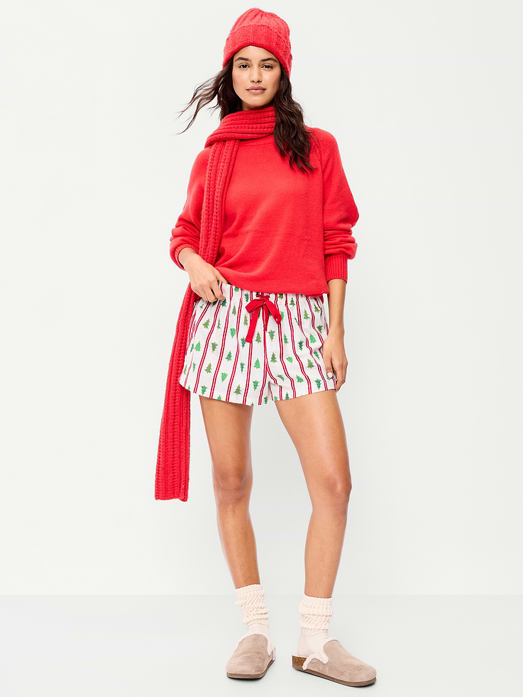 Image 2 de 7, Short boxeur de pyjama en flanelle pour femme