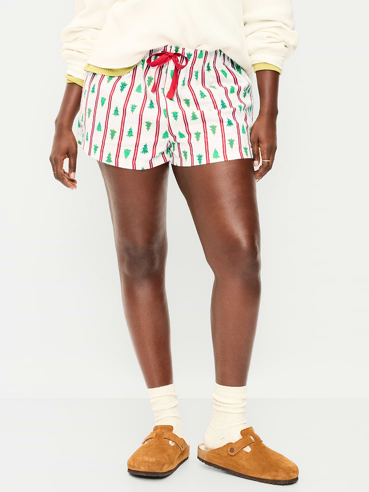 Image 6 de 7, Short boxeur de pyjama en flanelle pour femme