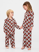 Image 1 de 3, Col cranté., Manches longues., Poche appliquée sur la poitrine., Devant boutonné., Bas de pyjama assorti., Taille élastique., Produit #910047
