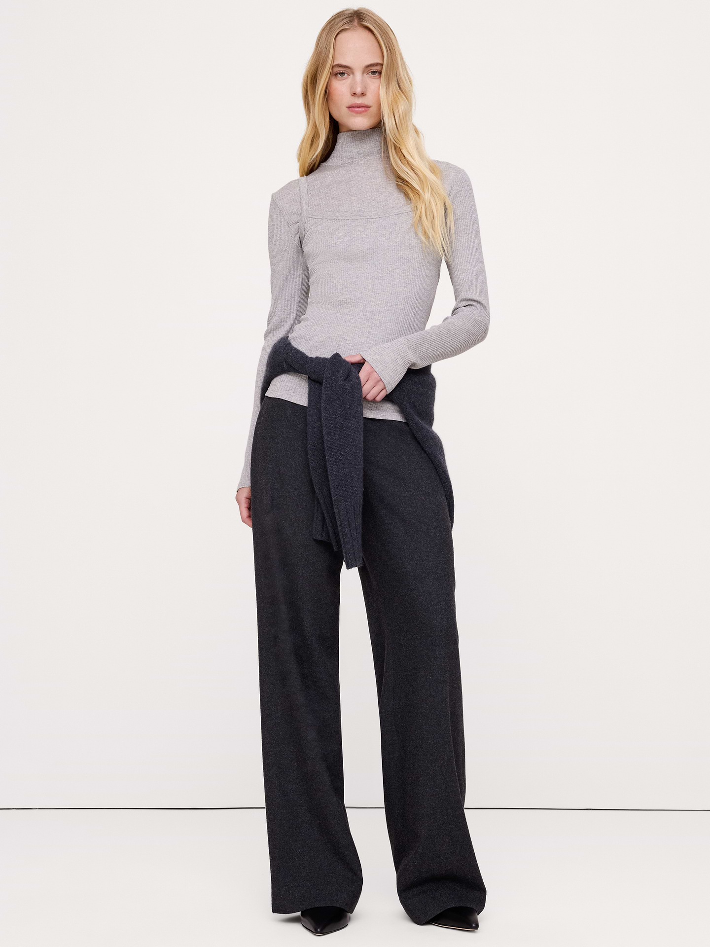 Cotton-Modal Ribbed Turtleneck