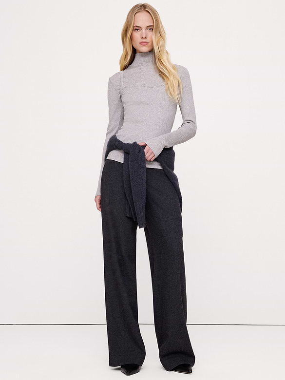Cotton-Modal Ribbed Turtleneck