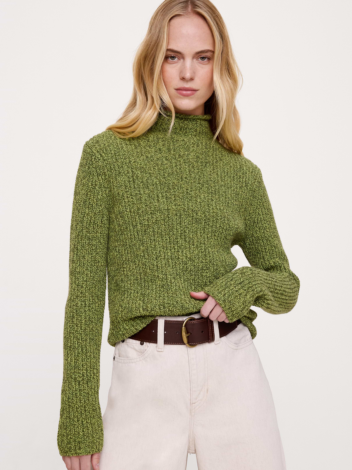 The Fireside Funnel-Neck Sweater in Merino-Cotton