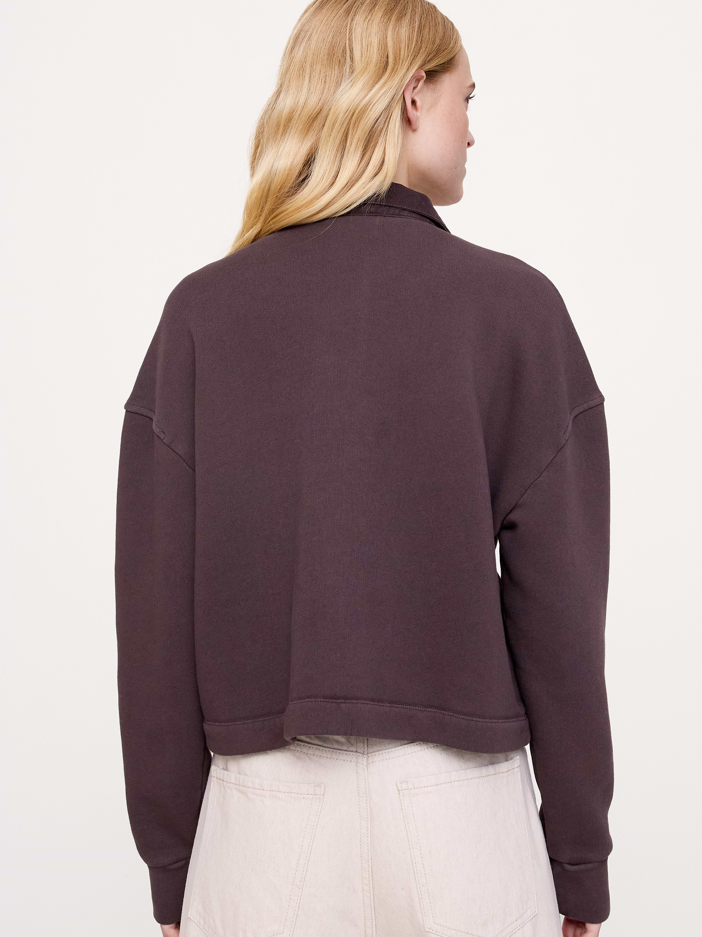 Image 2 of 3, French Terry Polo Sweatshirt