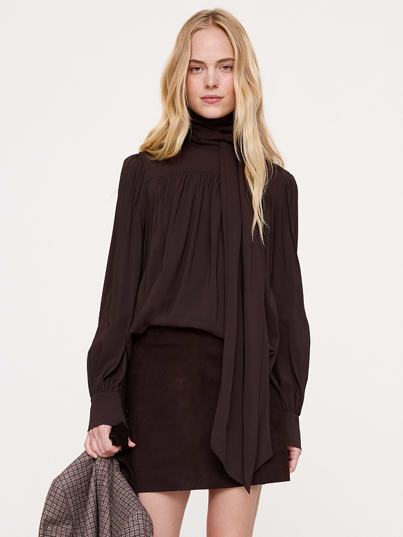 Georgette Scarf-Tie Blouse