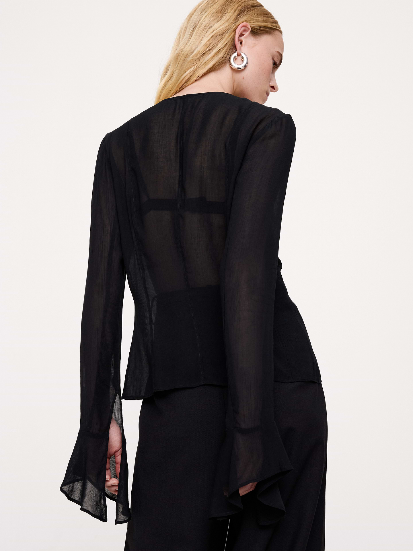Image 2 of 3, Crinkle Chiffon Top