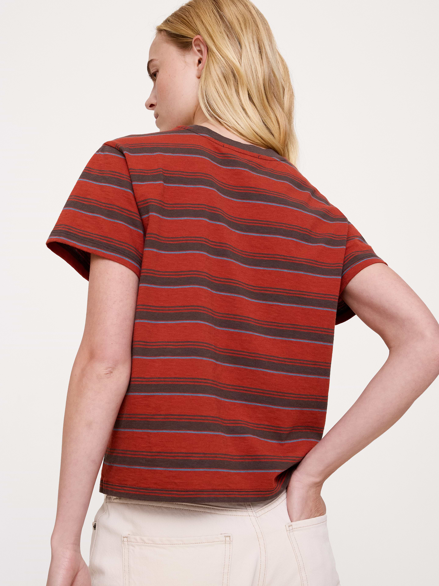 Image 3 of 6, Cotton Slub Crew-Neck T-Shirt