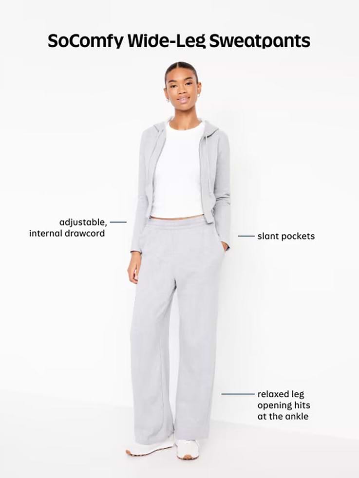 Image 5 of 6, High-Waisted SoComfy Wide-Leg Sweatpants