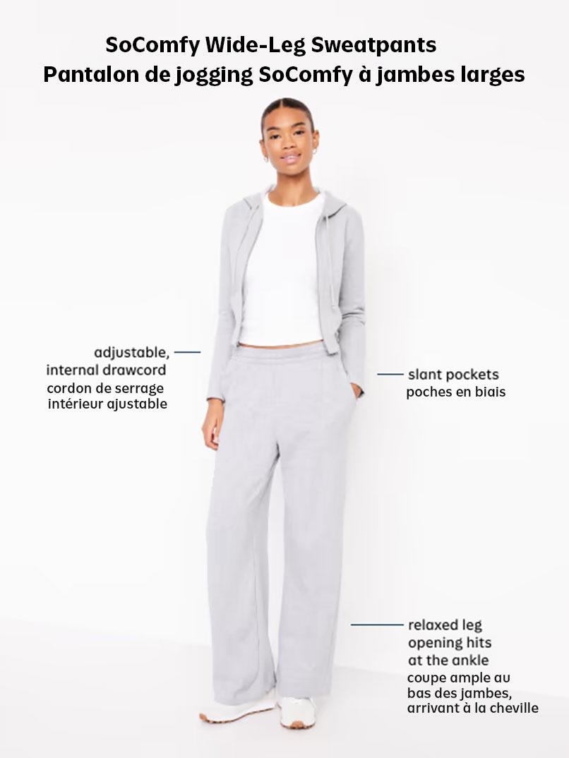 Image 5 de 6, Pantalon en coton ouaté à jambe large et à taille haute PurConfort