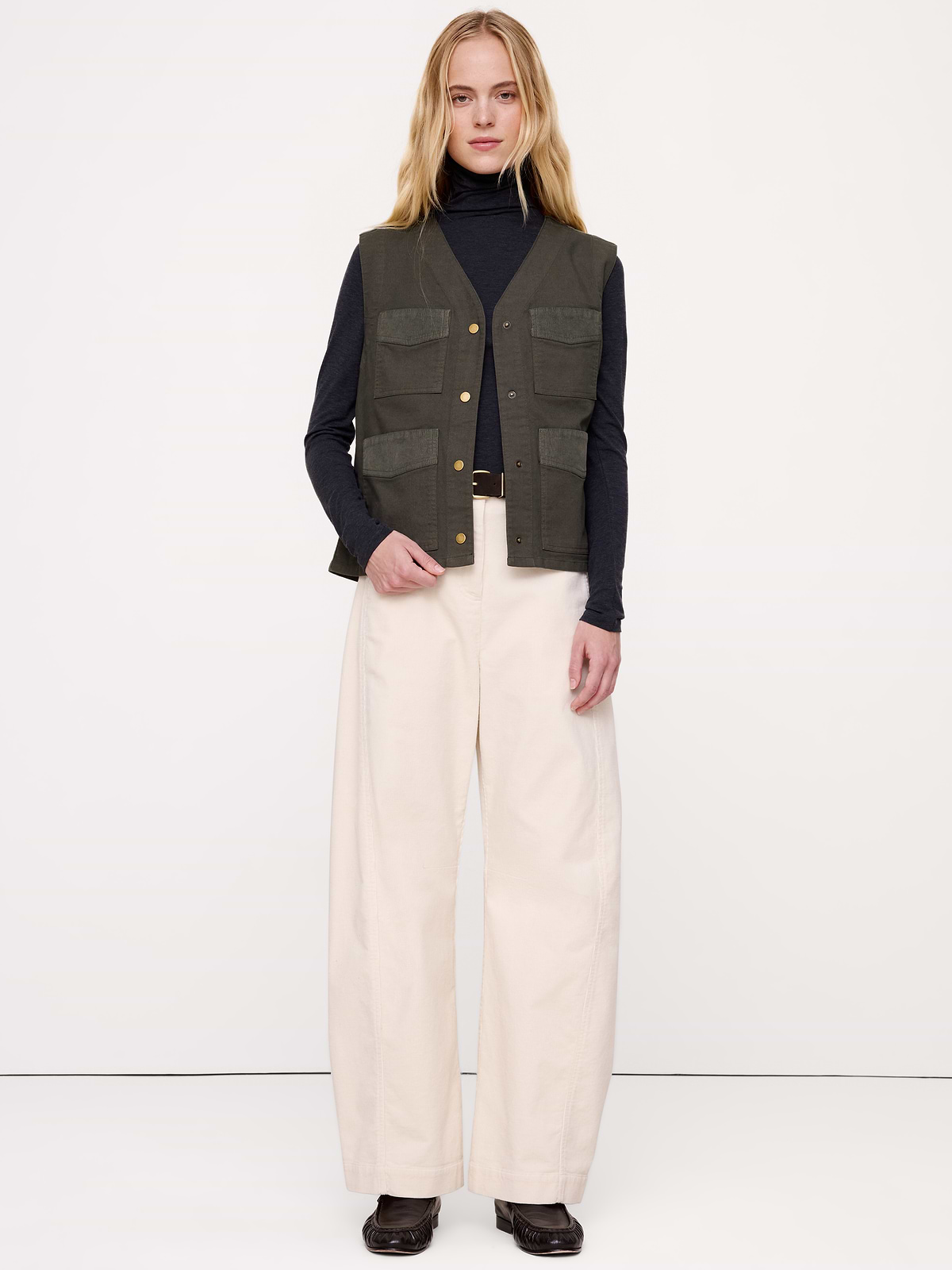 Stretch-Cotton Utility Vest