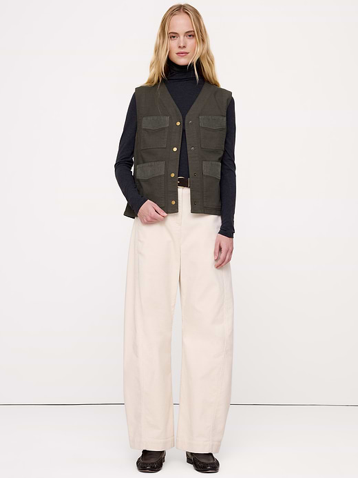 Stretch-Cotton Utility Vest