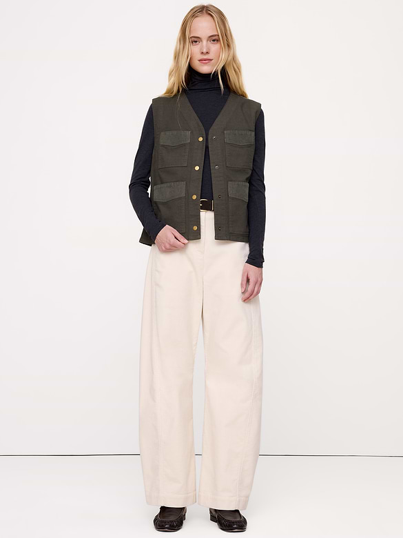 Stretch-Cotton Utility Vest