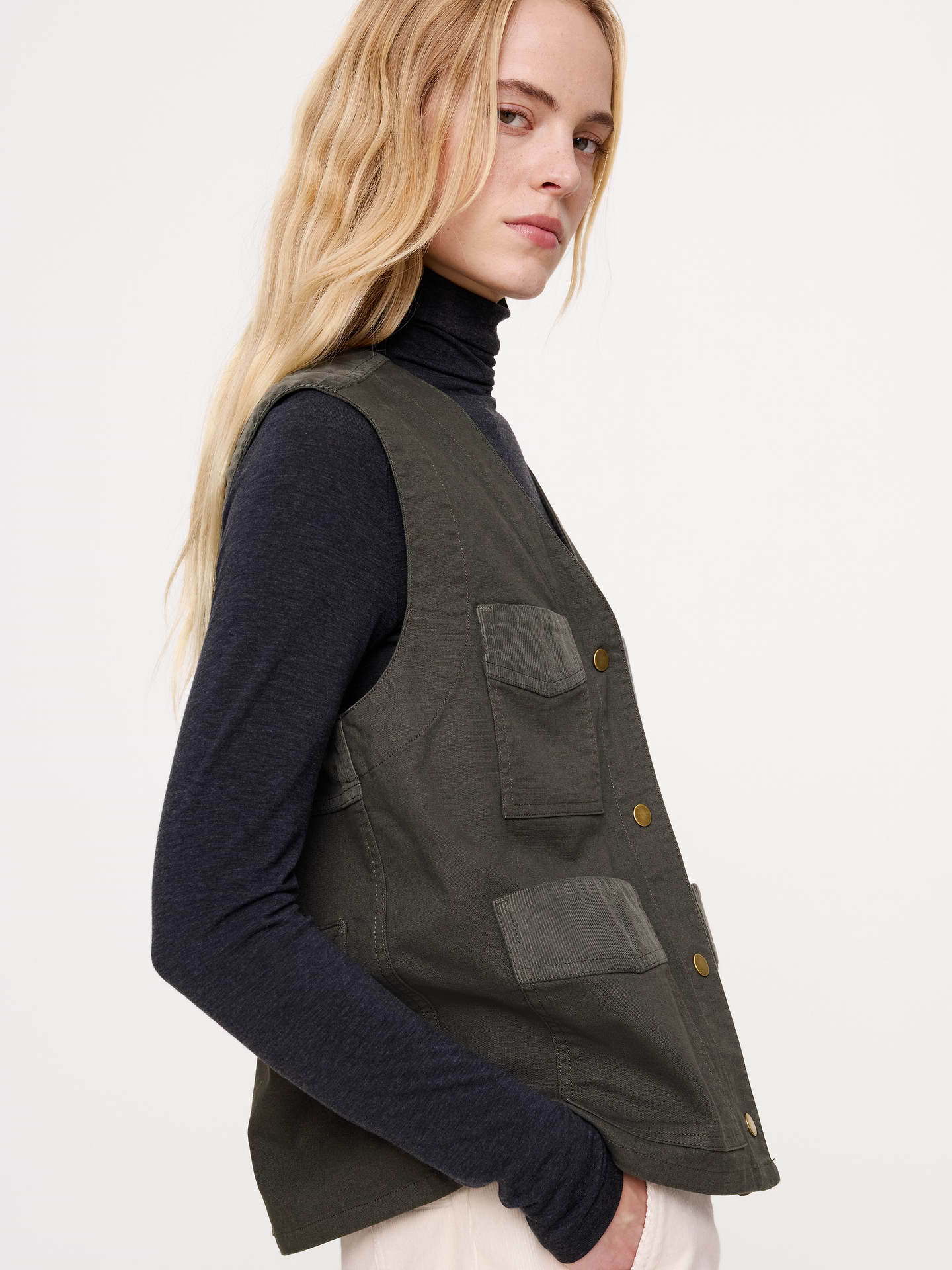Image 4 de 8, Gilet utilitaire en coton extensible
