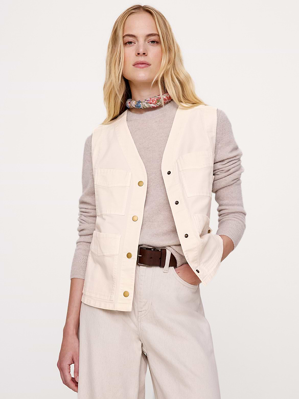 Stretch-Cotton Utility Vest