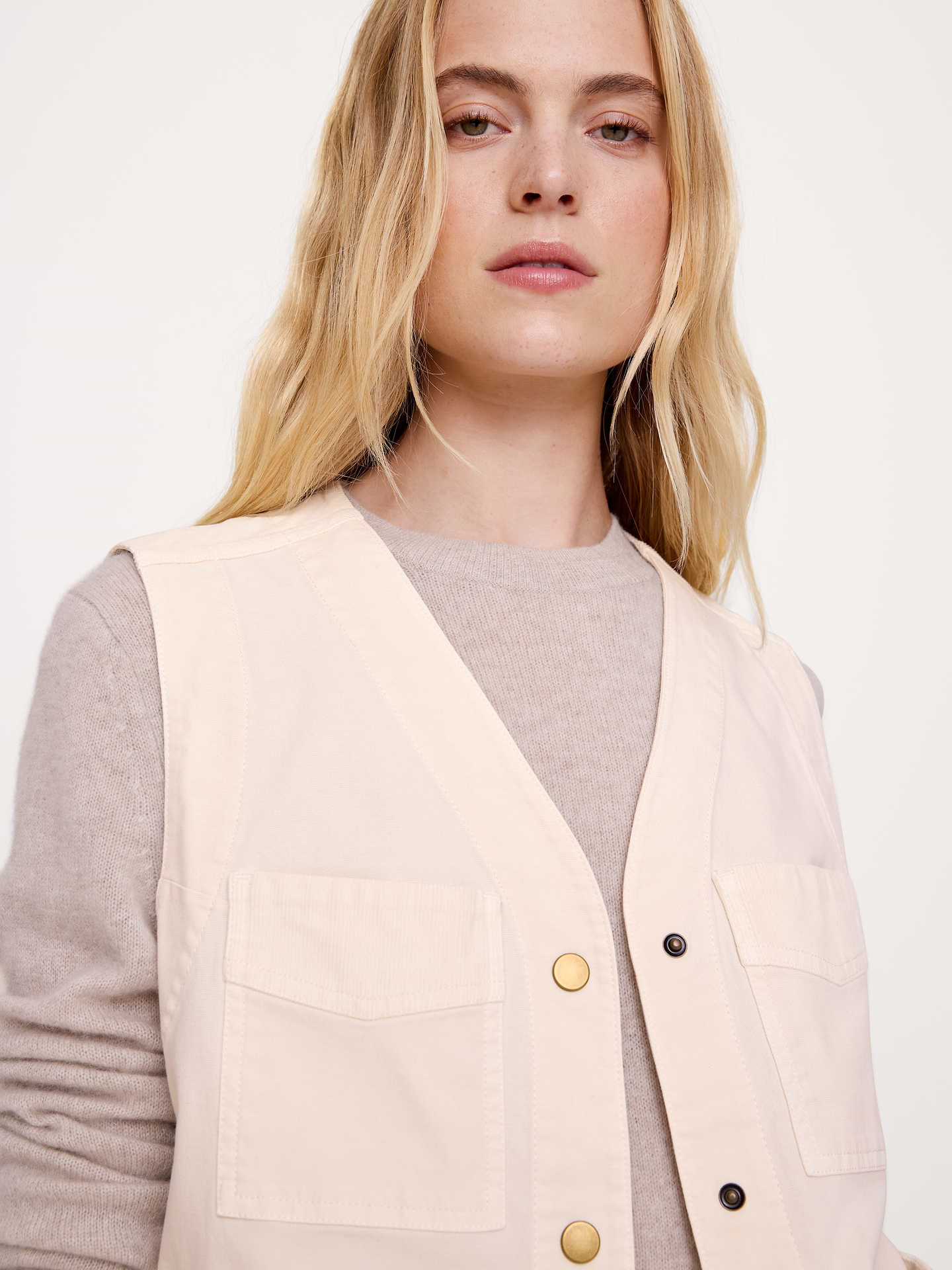 Image 8 of 8, Stretch-Cotton Utility Vest