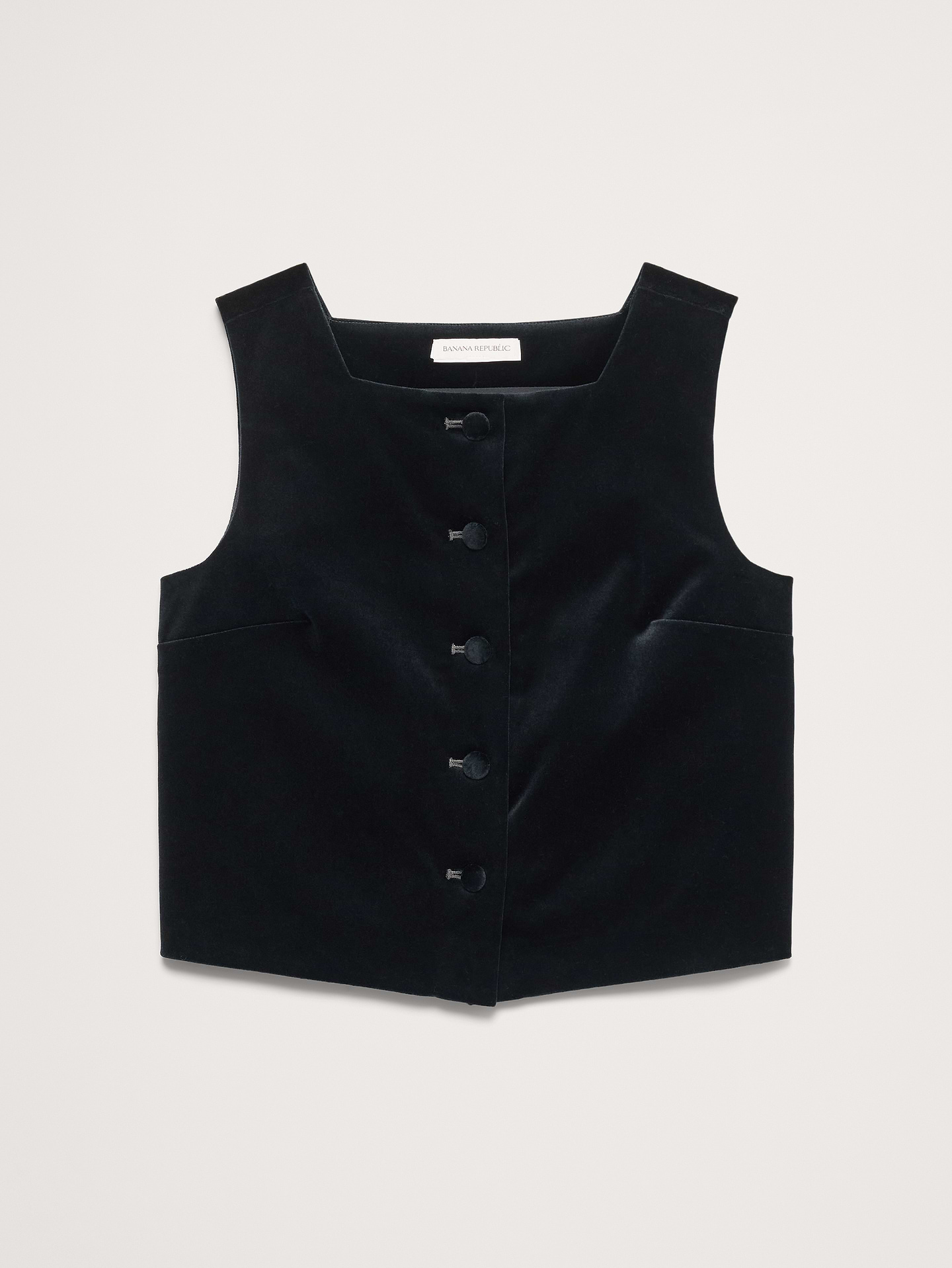 Image 4 of 7, Velvet Button-Front Tank