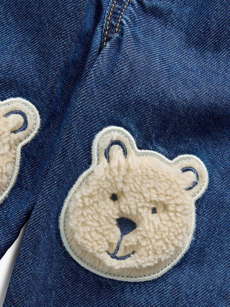 Image 3 de 4, Jean à taille extensible à applique de l’ourson Brannan pour Bébé