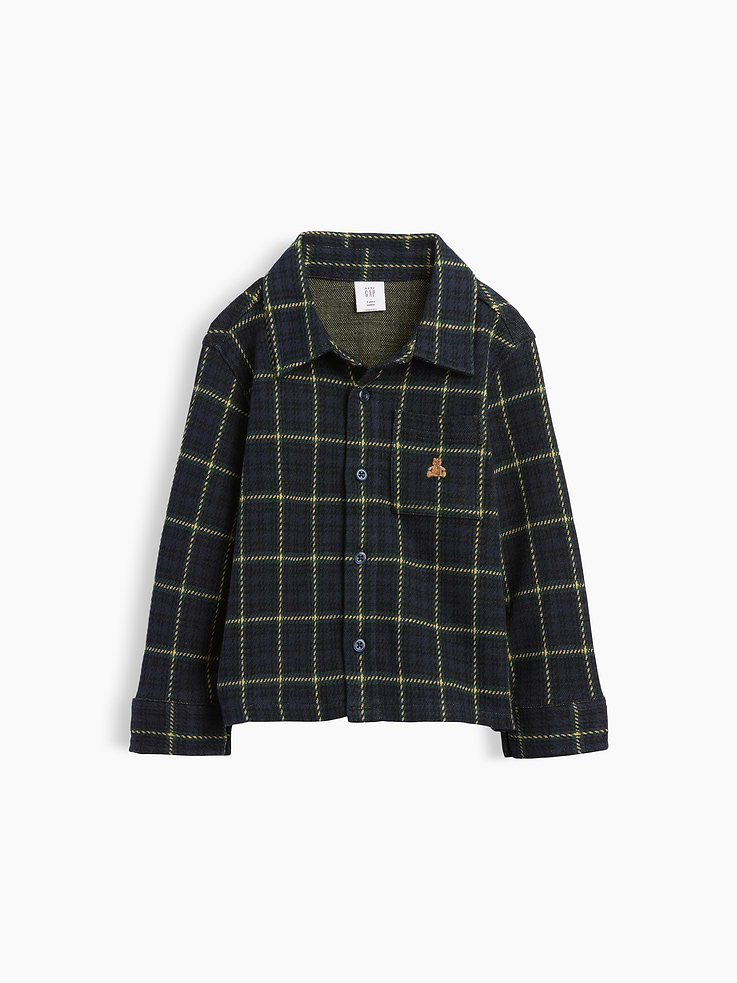 Image 2 of 4, Baby & Toddler Knit Jersey Plaid Shirt