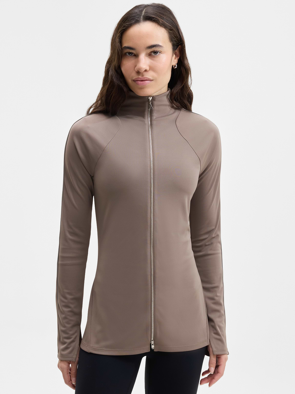 Image 1 of 3, FOR: Commuting, work, and travel, FEEL: Smooth matte jersey with an elevated drape and light stretch, FAVE: Two-way front zipper for customizable styling, Product #1178653