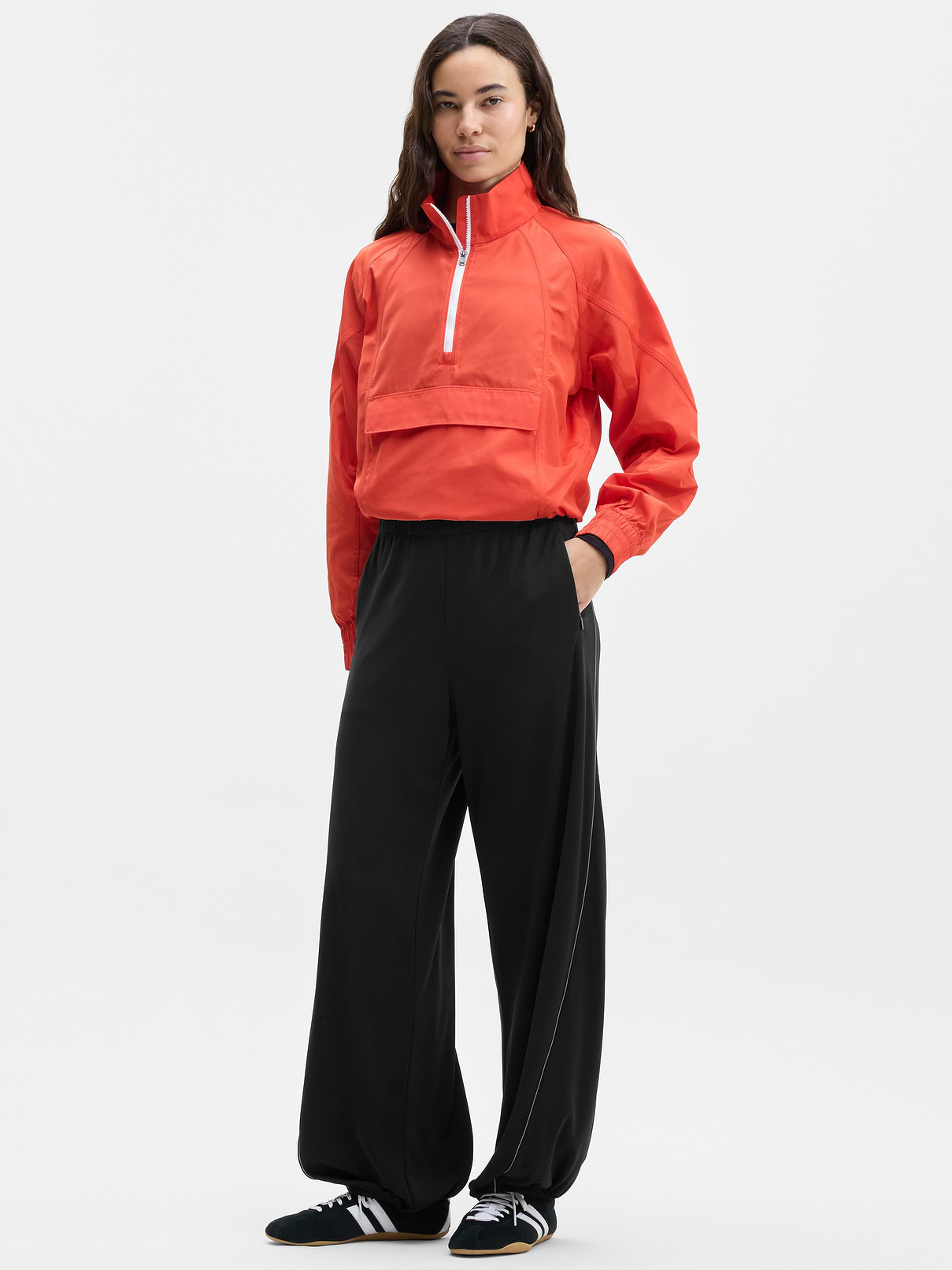 Image 1 of 3, FOR: Commuting, work, and travel, FEEL: Smooth matte jersey with an elevated drape and light stretch, FAVE: Secure zip pockets, Adjustable cinched hem, Reflective piping for added visibility, Product #1179327