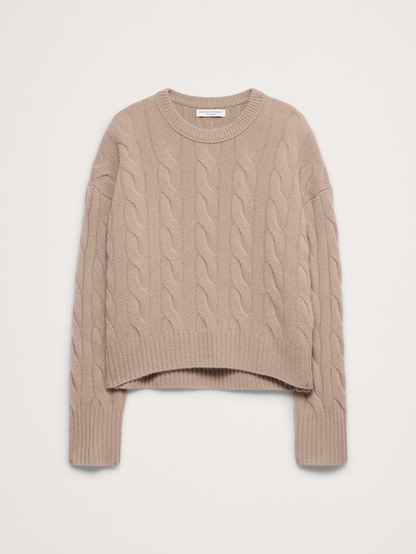 Image 5 of 5, Midweight Cashmere Cable Crew-Neck Sweater