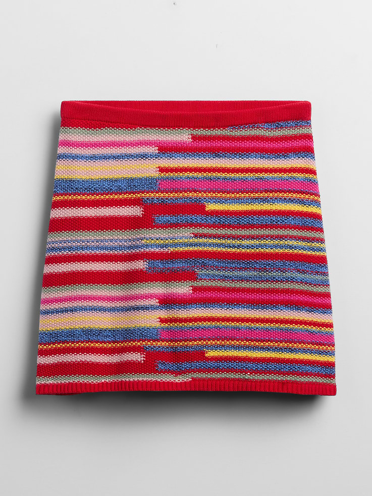 Image 6 of 6, 100% Cotton Stripe Mini Sweater Skort