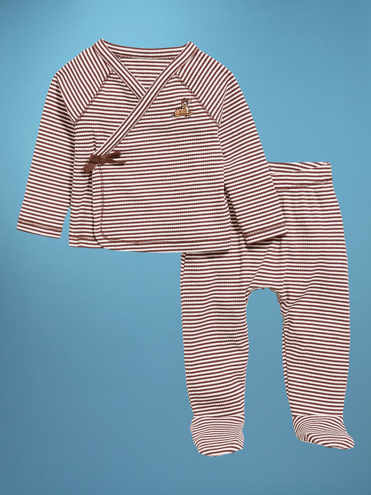 Image 2 of 4, Old Navy x Disney Bambi Wrap-Front Top and Footed Pants Set for Baby